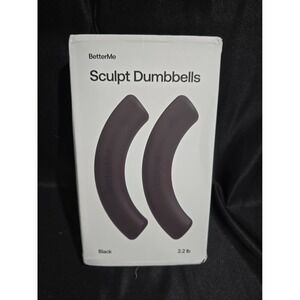 BetterMe Sculpt Dumbbells Black 2.2lb Set Ergonomic Silicone Hand Weights NIB